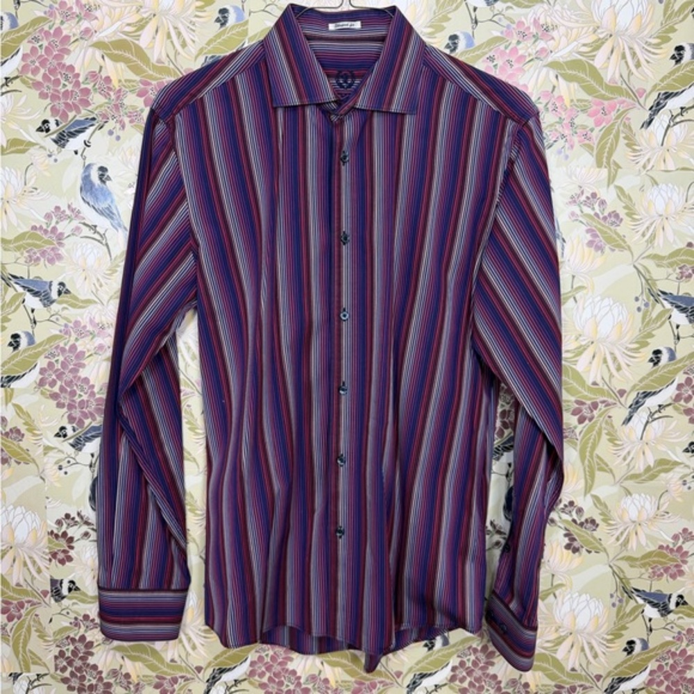 Bugatchi Multicolor Striped Men's Shirt